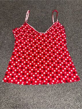 Y2K Victoria’s Secret Pink Polka Dot Cami Tank Top Women’s Medium Glitter Straps